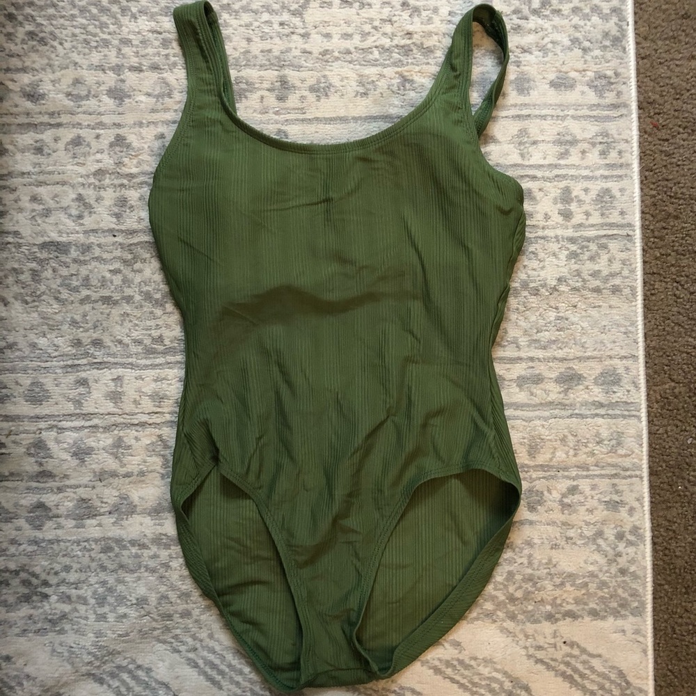 Catalina Green Ribbed One Piece Swimsuit 1X 16W